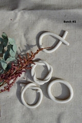 Ronds de serviette en porcelaine - Blanc - Assorties - Ensemble de 4