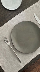 Napperons Vichy - 100% Lin - Mini-carreaux beiges - Ensemble de 2