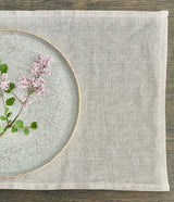 Napperons Vichy - 100% Lin - Mini-carreaux beiges - Ensemble de 2