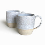 Grès moucheté deux tons - Sable - Grandes tasses - Ensemble de 2