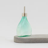 Bouteille à huile rectangulaire - Verre soufflé à la main - Vert émeraude