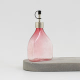 Bouteille à huile rectangulaire - Verre soufflé à la main - Rubis