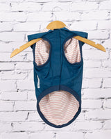 Veste de pluie bleue avec doublure à rayures roses "Bubba"