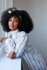 Chemise de nuit courte - Deck Stripe - Rayures Bleue + blanche