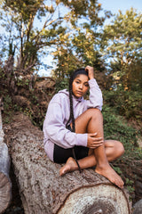 Kangourou à capuchon surdimensionné "beach" teint naturellement - Avec logo