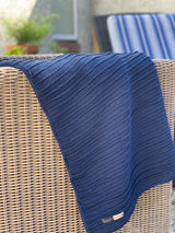 Jeté en tricot plissé - Lapis