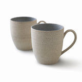 Grès moucheté - Sable - Grandes tasses - Ensemble de 2