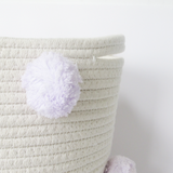 Panier à pompons - Lilas - Grand