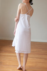 Robe double couches en mélange léger Milano - Blanc