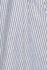 Chemise de nuit longue en 100% lin de luxe - Cabana - Rayures bleu marine