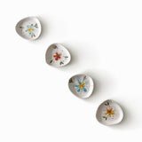 Coupelle basse en porcelaine - Collection Fleurie - Ensemble de 4