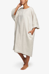 Caftan à poches - Sable - 100% Lin - Taille Unique