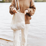 Grand sac en filet - Coton biologique - Crème