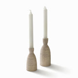 Grès moucheté  - Sable - Bougeoirs - Ensemble de 2