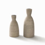 Grès moucheté  - Sable - Bougeoirs - Ensemble de 2