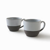 Grès foncé deux tons - Tasses de café - Ensemble de 2