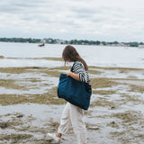 Grand sac en lin - Bleu