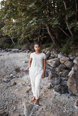 Tee-shirt en coton bio Anemone « Waffle » - Avoine