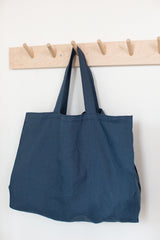 Grand sac en lin - Bleu