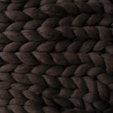 Grand jeté de tricot en grosses mailles – Fait de laine mérinos 100% hypoallergénique- Chocolat