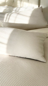 Les couvre-oreillers gaufré - 100% coton - Ensemble de 2