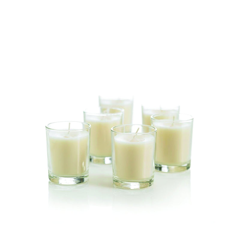 Bougies parfumées à base de plante - Lin blanc - Lot de 6