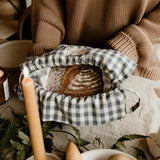 Sac à pain doublé Gingham - Bleu