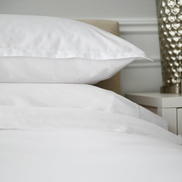 Luxueux couvre-oreiller Capri - 100% satin de coton de fibres extra longues - Blanc