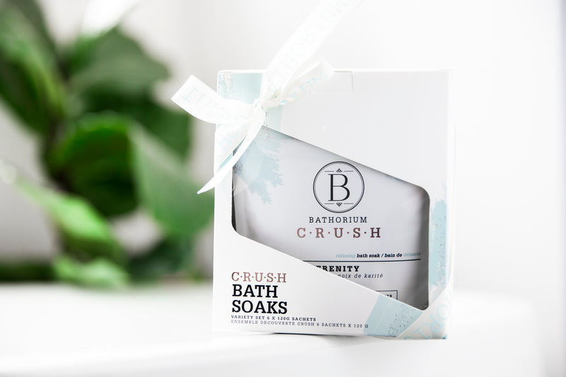 Le coffret-cadeau bain de détente Crush – Paquet de six (6) sachets de 120 g