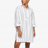 Chemise de nuit courte  - Deck Stripe - Rayures Bleue + blanche