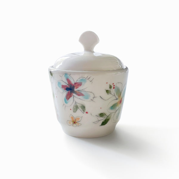 Sucrier en porcelaine - Collection Fleurie