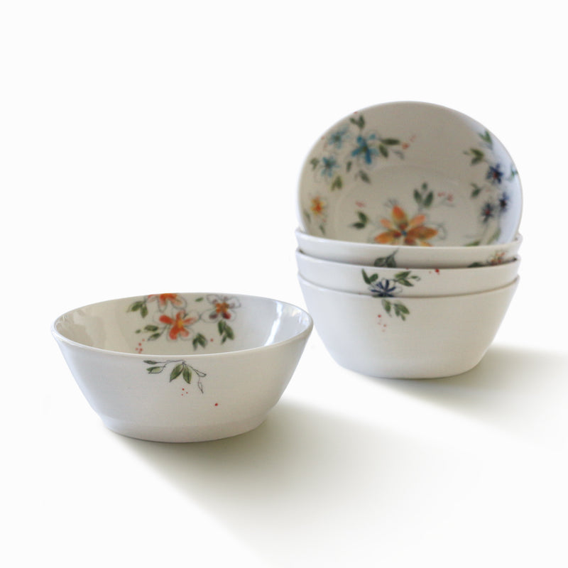 Bol à soupe en porcelaine - Collection Fleurie - Minimaliste