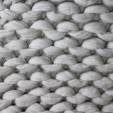 Grand jeté de tricot en grosses mailles – Fait de laine mérinos 100% hypoallergénique- Gris doux